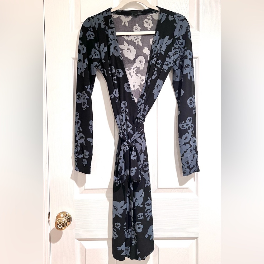 Ann Taylor Blue Floral Wrap Dress - 2